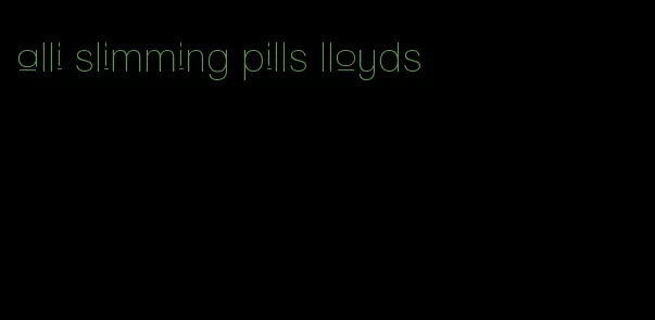 alli slimming pills lloyds