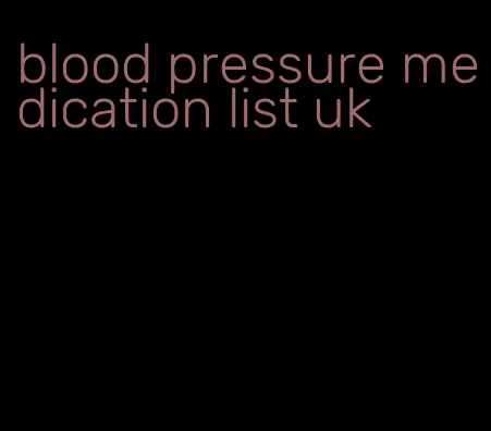 blood pressure medication list uk