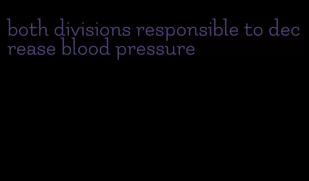 both divisions responsible to decrease blood pressure
