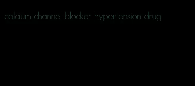 calcium channel blocker hypertension drug