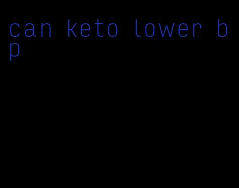 can keto lower bp