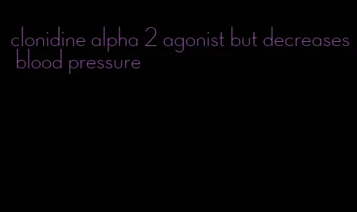 clonidine alpha 2 agonist but decreases blood pressure