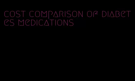 cost comparison of diabetes medications