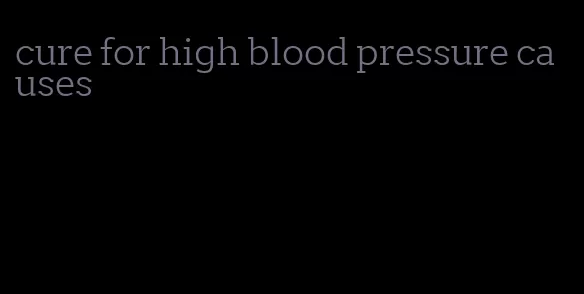cure for high blood pressure causes