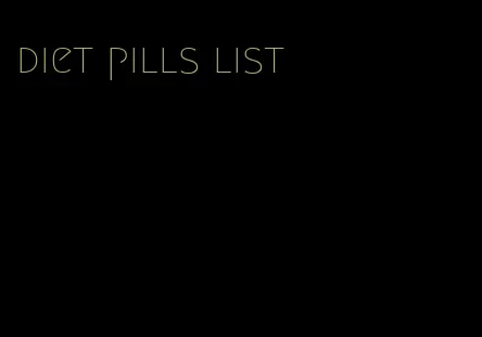 diet pills list