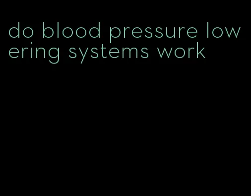do blood pressure lowering systems work