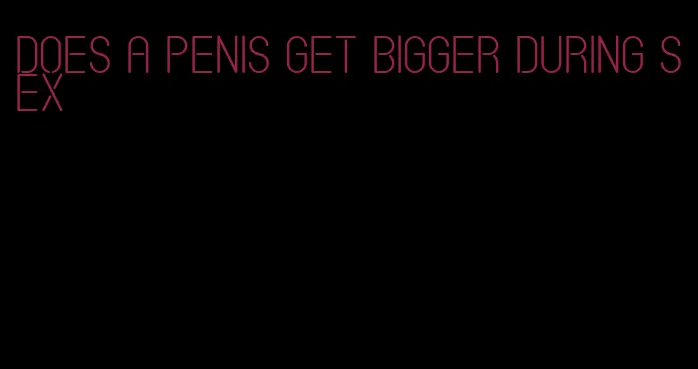 does a penis get bigger during sex