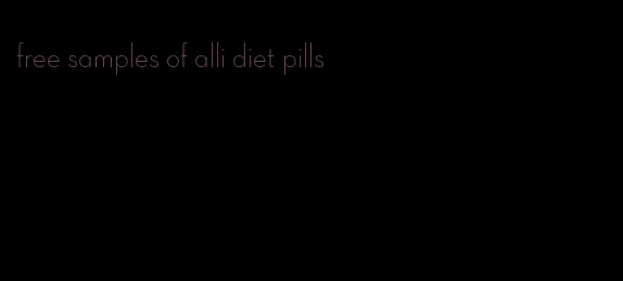 free samples of alli diet pills
