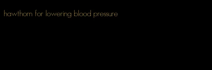 hawthorn for lowering blood pressure
