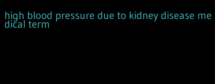 high blood pressure due to kidney disease medical term