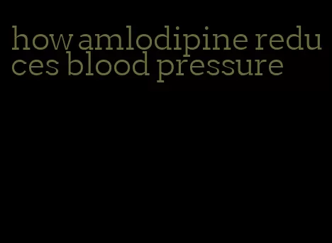 how amlodipine reduces blood pressure