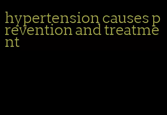 hypertension causes prevention and treatment