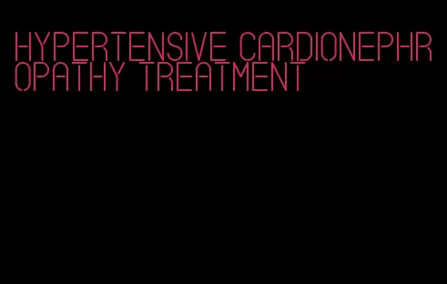 hypertensive cardionephropathy treatment