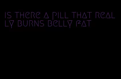 is there a pill that really burns belly fat