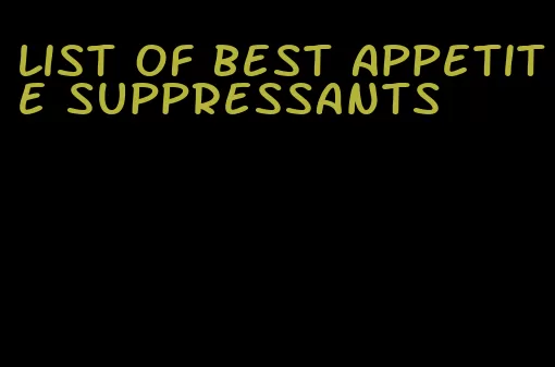 list of best appetite suppressants
