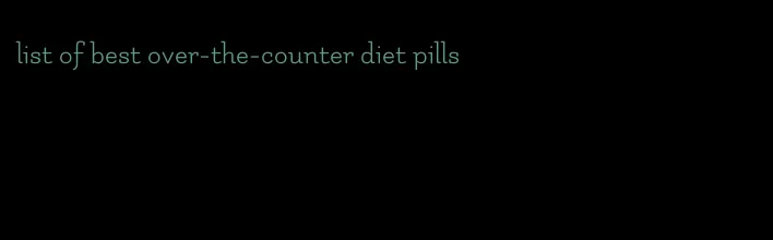list of best over-the-counter diet pills