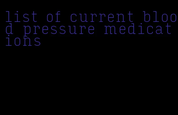 list of current blood pressure medications