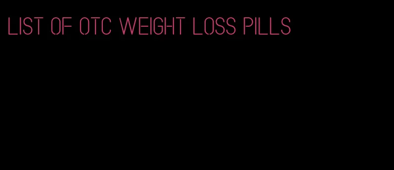 list of otc weight loss pills