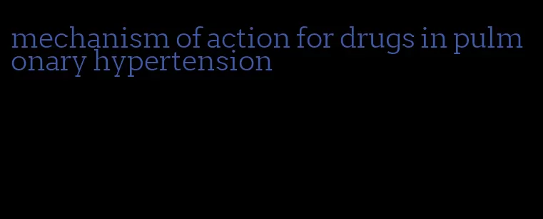 mechanism of action for drugs in pulmonary hypertension