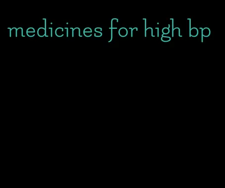 medicines for high bp