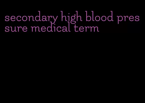 secondary high blood pressure medical term