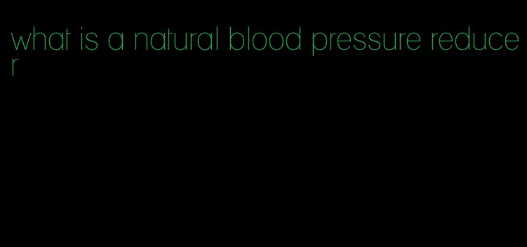 what is a natural blood pressure reducer