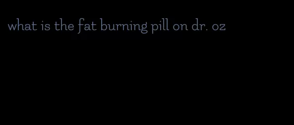 what is the fat burning pill on dr. oz