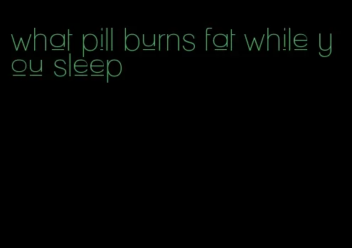 what pill burns fat while you sleep