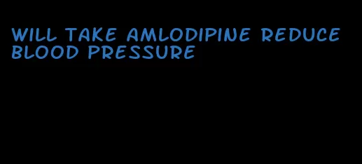 will take amlodipine reduce blood pressure